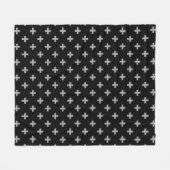 Graue Polka-Kreuze auf schwarz Fleecedecke (Vorderseite (Horizontal))