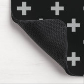 Graue Polka-Kreuze auf schwarz Mousepad (Ecke)
