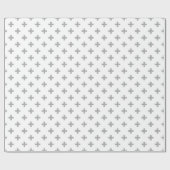 Graue Polka-Kreuze auf weiß Geschenkpapier (Flach)