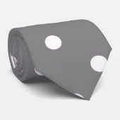 Graue Polka-Punkt-Krawatte Krawatte (Gerollt)