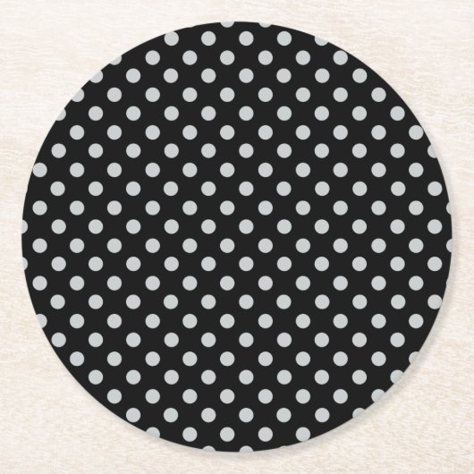 Graue Polka-Punkte ändern Alle Farbklick anpassen Runder Pappuntersetzer (Vorderseite)