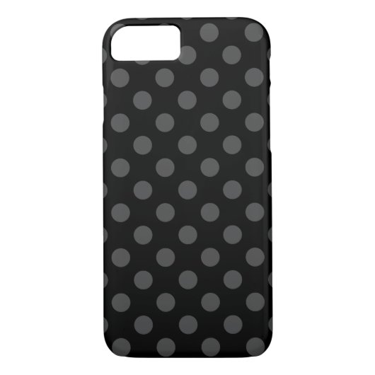 Graue Polka-Punkte auf schwarz Case-Mate iPhone Hülle (Rückseite)
