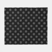 Graue Polka-Punkte auf schwarz Fleecedecke (Vorderseite (Horizontal))