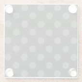 Graue Polka-Punkte auf schwarz Glasuntersetzer (Rückseite)