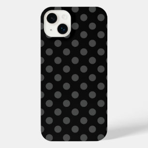 Graue Polka-Punkte auf schwarz iPhone 14 Plus Hülle