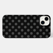 Graue Polka-Punkte auf schwarz iPhone Hülle (Rückseite (Horizontal))