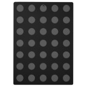 Graue Polka-Punkte auf schwarz Klemmbrett (Rückseite)