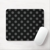 Graue Polka-Punkte auf schwarz Mousepad (Mit Mouse)