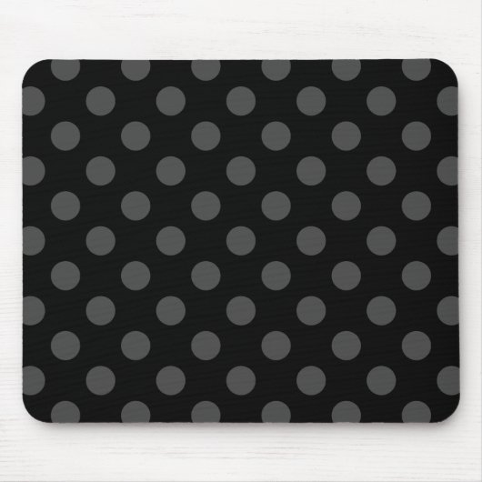 Graue Polka-Punkte auf schwarz Mousepad (Vorne)