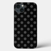 Graue Polka-Punkte auf schwarzen Case-Mate-iPhone- Case-Mate iPhone Hülle (Rückseite)