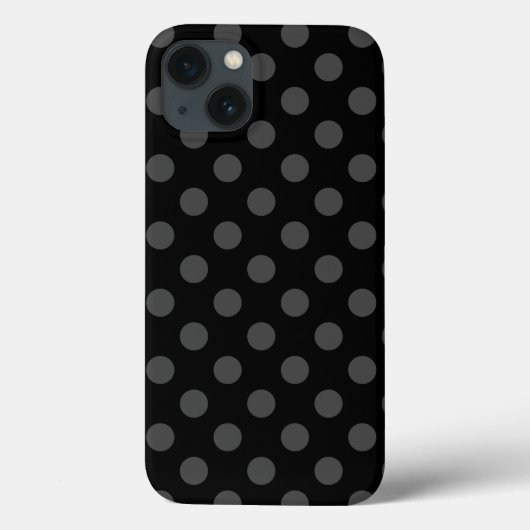 Graue Polka-Punkte auf schwarzen Case-Mate-iPhone- Case-Mate iPhone Hülle (Rückseite)