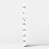 Graue Polka-Punkte auf weiß Case-Mate iPhone Hülle (Rückseite / Links)