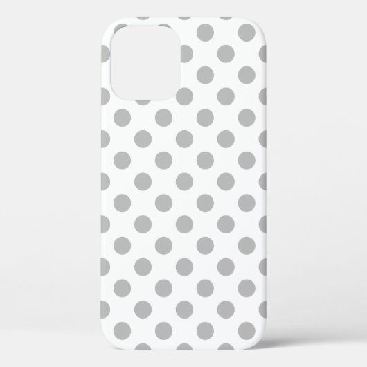 Graue Polka-Punkte auf weiß Case-Mate iPhone Hülle (Rückseite)