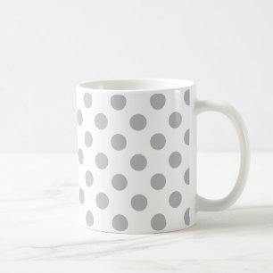 Graue Polka-Punkte auf weiß Kaffeetasse