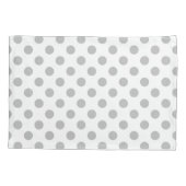 Graue Polka-Punkte auf weiß Kissenbezug (Rückseite)