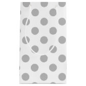 Graue Polka-Punkte auf weiß Kleine Geschenktüte (Vorderseite)
