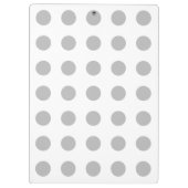Graue Polka-Punkte auf weiß Klemmbrett (Rückseite)