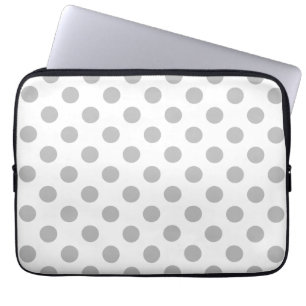 Graue Polka-Punkte auf weiß Laptopschutzhülle
