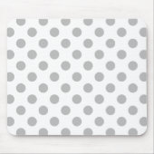 Graue Polka-Punkte auf weiß Mousepad (Vorne)