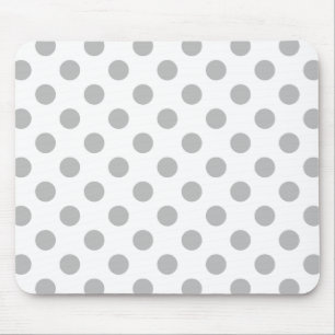 Graue Polka-Punkte auf weiß Mousepad