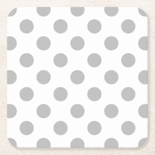 Graue Polka-Punkte auf weiß Rechteckiger Pappuntersetzer