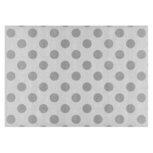 Graue Polka-Punkte auf weiß Schneidebrett (Vorderseite)