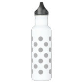 Graue Polka-Punkte auf weiß Trinkflasche (Links)