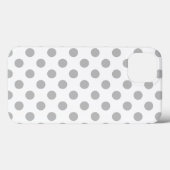 Graue Polka Punkte auf weißem Case-Mate iPhone Geh Case-Mate iPhone Hülle (Rückseite (Horizontal))