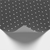 Graue Polka-Punkte Geschenkpapier (Ecke)