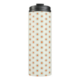 Graue Polka-Punkte mit gelbem Mittelpunkt pp3 Thermosbecher