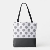 Graue Polka-Punkte| Personalisiert Tasche (Rückseite)