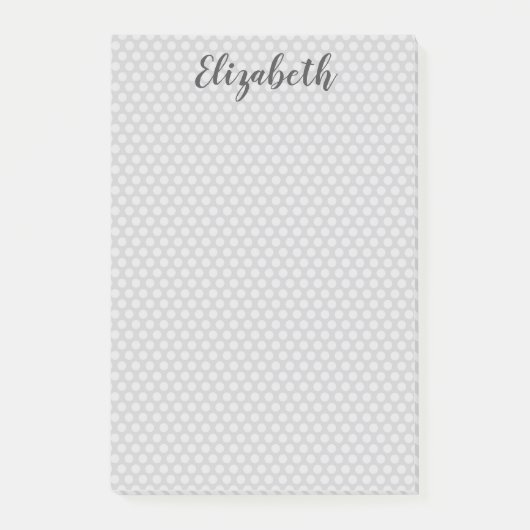 Graue Polka-Punkte Post-it Klebezettel (Vorderseite)