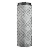 Graue polygonale Illustration, die aus Tria besteh Thermosbecher (Rückseite)