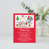 Graue Poodle Weihnachts #3 Einladung Postkarte (Stehend Vorderseite)