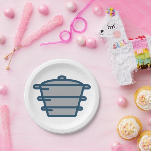 Graue Pot Paper-Teller Pappteller (Party)