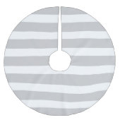 Graue Preppy Stripes Polyester Weihnachtsbaumdecke (Vorderseite)