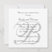 Graue Proben-Abendessen-Hochzeits-Einladung Einladung (Rückseite)