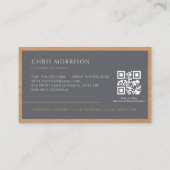 Graue professionelle Holz-QR-Code Visitenkarte (Rückseite)