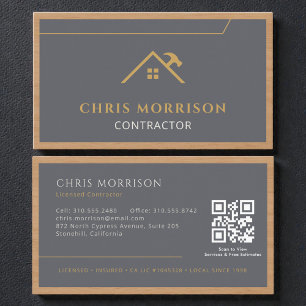Graue professionelle Holz-QR-Code Visitenkarte