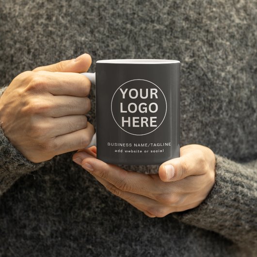 Graue Promo-Markenbezeichnung für "Custom Text & B Kaffeetasse