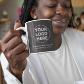 Graue Promo-Markenbezeichnung für "Custom Text & B Kaffeetasse