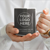 Graue Promo-Markenbezeichnung für "Custom Text & B Tasse