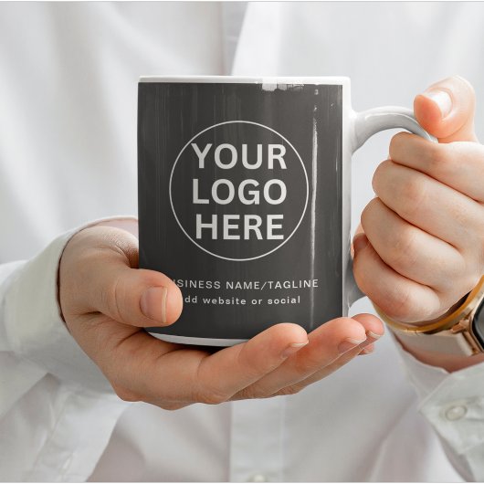 Graue Promo-Markenbezeichnung für "Custom Text & B Tasse