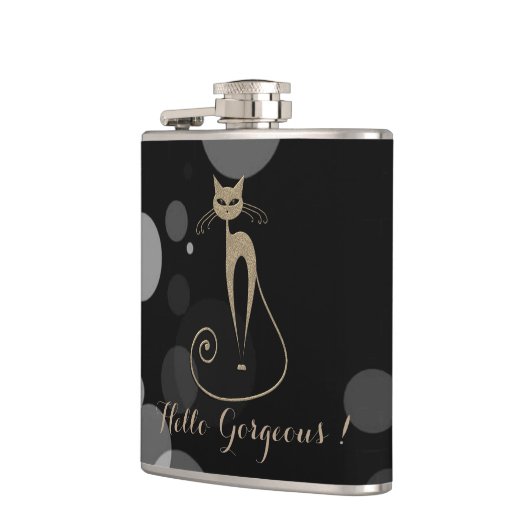 Graue Punkte auf schwarzem Hintergrund, Katze, Hal Flachmann (Links)