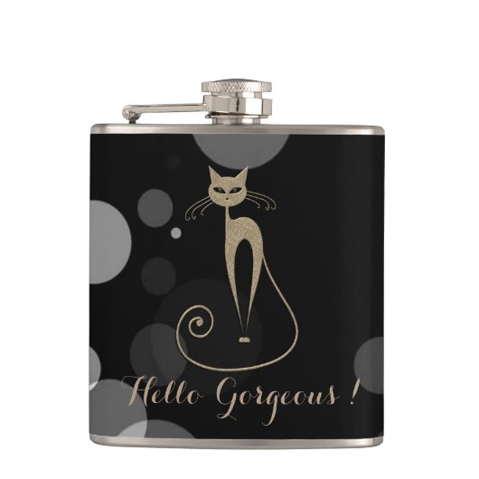 Graue Punkte auf schwarzem Hintergrund, Katze, Hal Flachmann (Vorderseite)