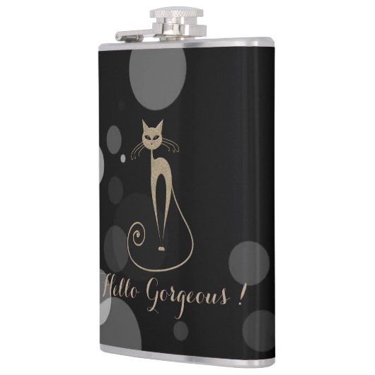 Graue Punkte auf schwarzem Hintergrund, Katze, Hal Flachmann (Links)