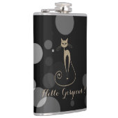 Graue Punkte auf schwarzem Hintergrund, Katze, Hal Flachmann (Rechts)