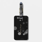 Graue Punkte auf schwarzem Hintergrund, Katze, Hal Gepäckanhänger (Rückseite vertikal)