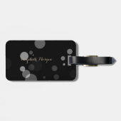 Graue Punkte auf schwarzem Hintergrund, Katze, Hal Gepäckanhänger (Rückseite horizontal)