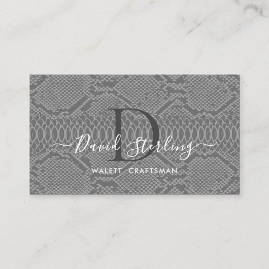 Graue Python Skin Business Card Visitenkarte (Vorderseite)